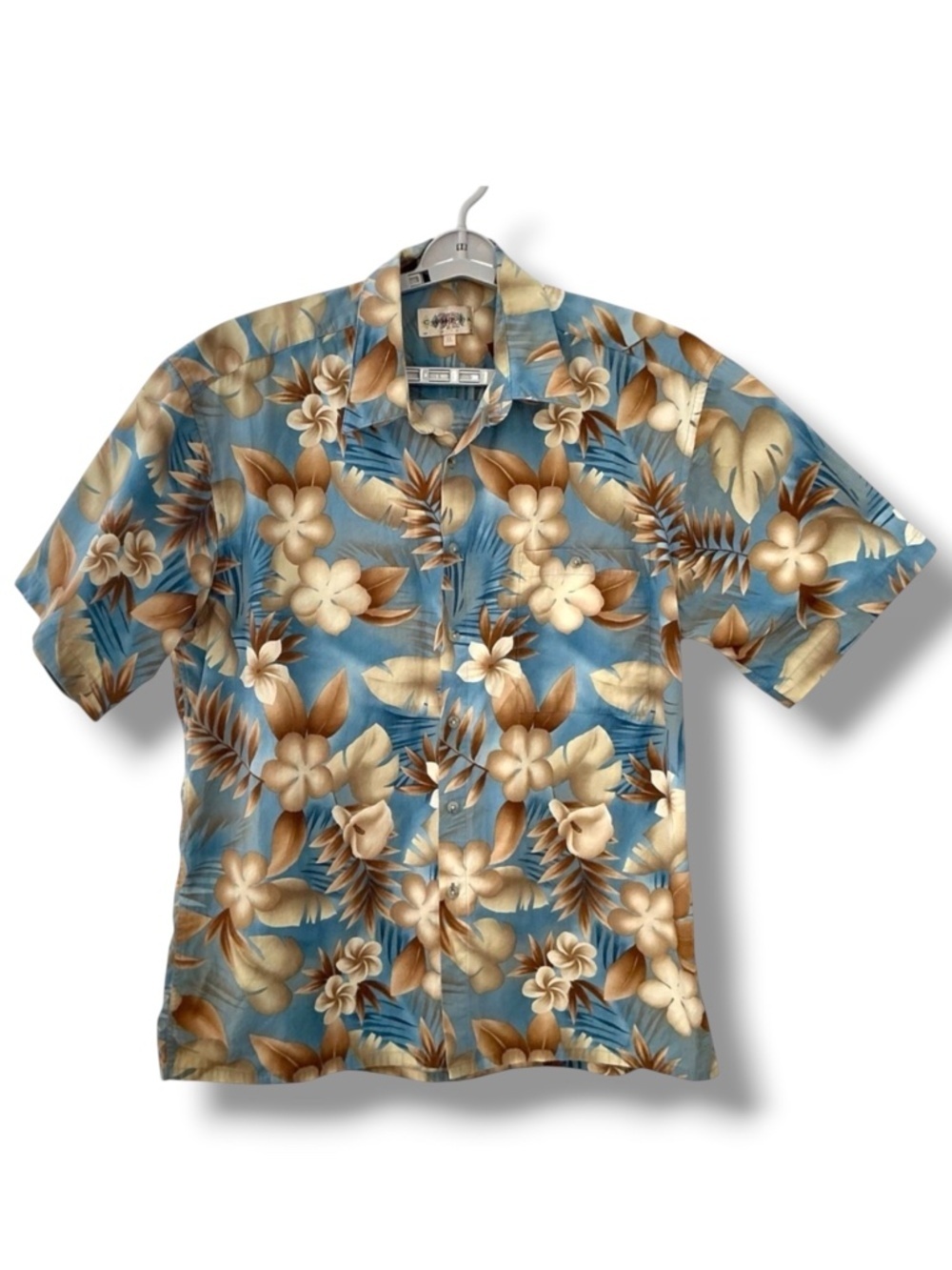 Vintage Campia Hawaiian Shirt Aloha Beach Button Up Cotton Blue Men's Shirt XL